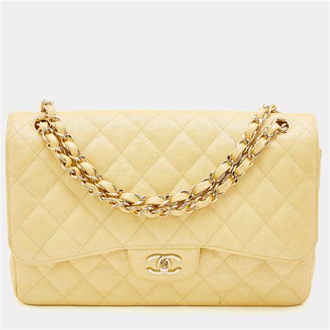 yellow chanel flap bag|authentic chanel classic flap bag.